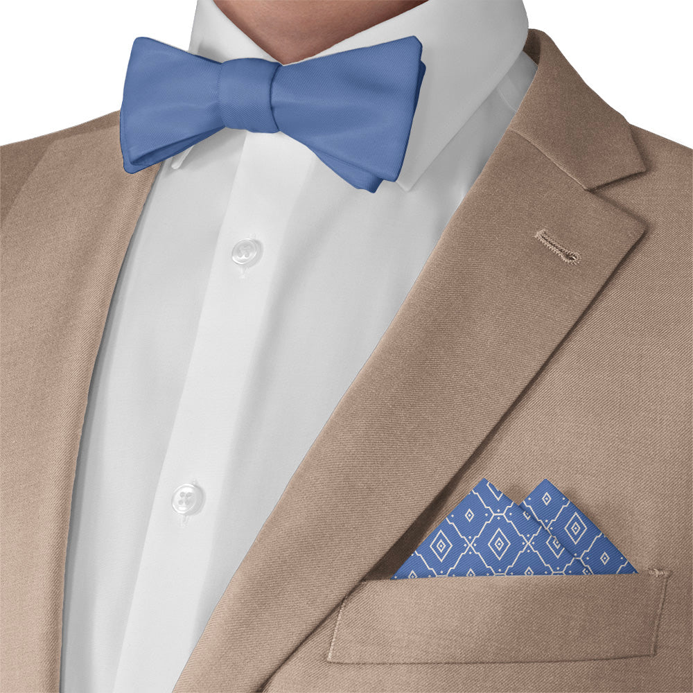 Ceramic Geometric Pocket Square - Matching Bow Tie - Knotty Tie Co.