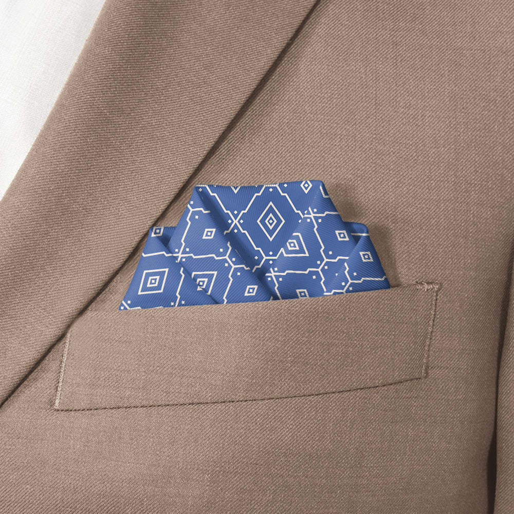 Ceramic Geometric Pocket Square - Scalloped Fold - Knotty Tie Co.