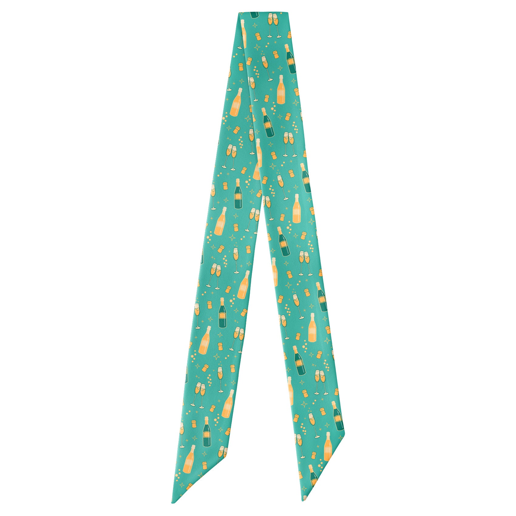 Champagne Hair Scarf - Full View of Hair Scarf - Knotty Tie Co.