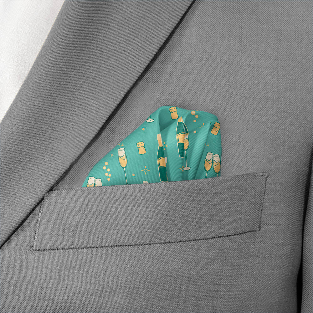 Champagne Pocket Square - Wave Fold - Knotty Tie Co.
