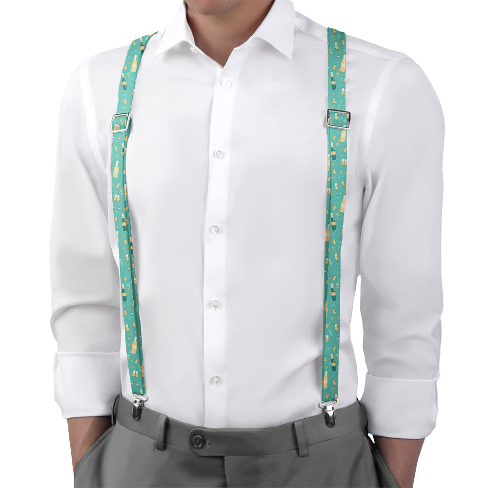 Champagne Suspenders - On Model Back View - Knotty Tie Co.