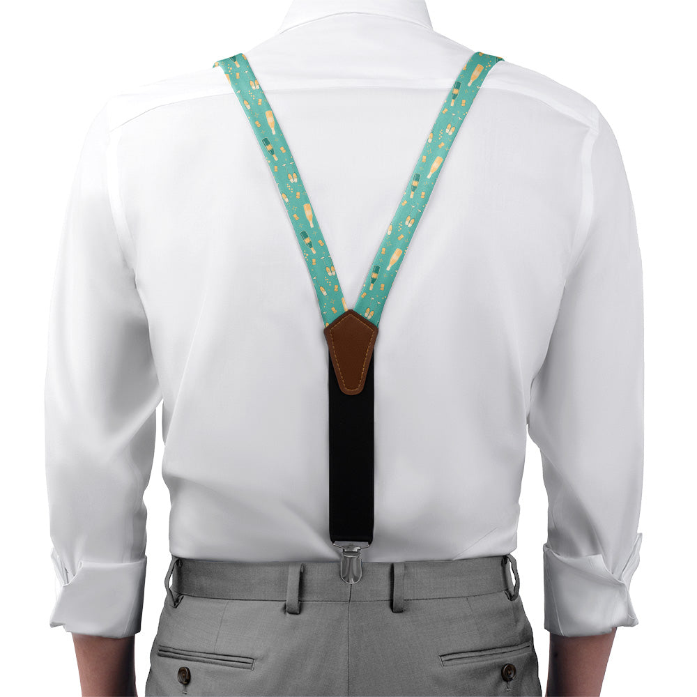 Champagne Suspenders - On Model Front View - Knotty Tie Co.
