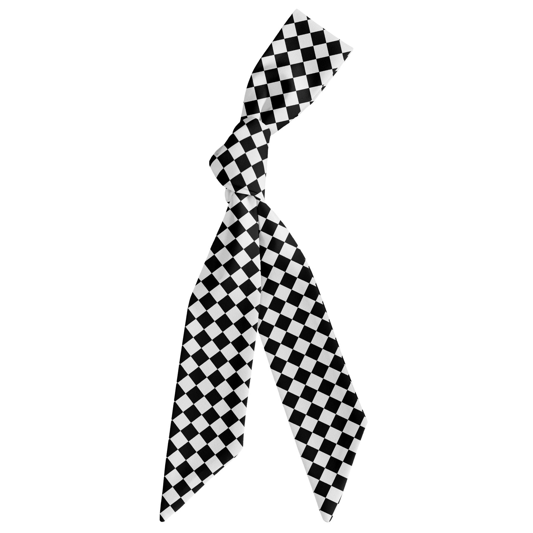 Checkered Tile Hair Scarf - Scarf Tied Into Knot - Knotty Tie Co.