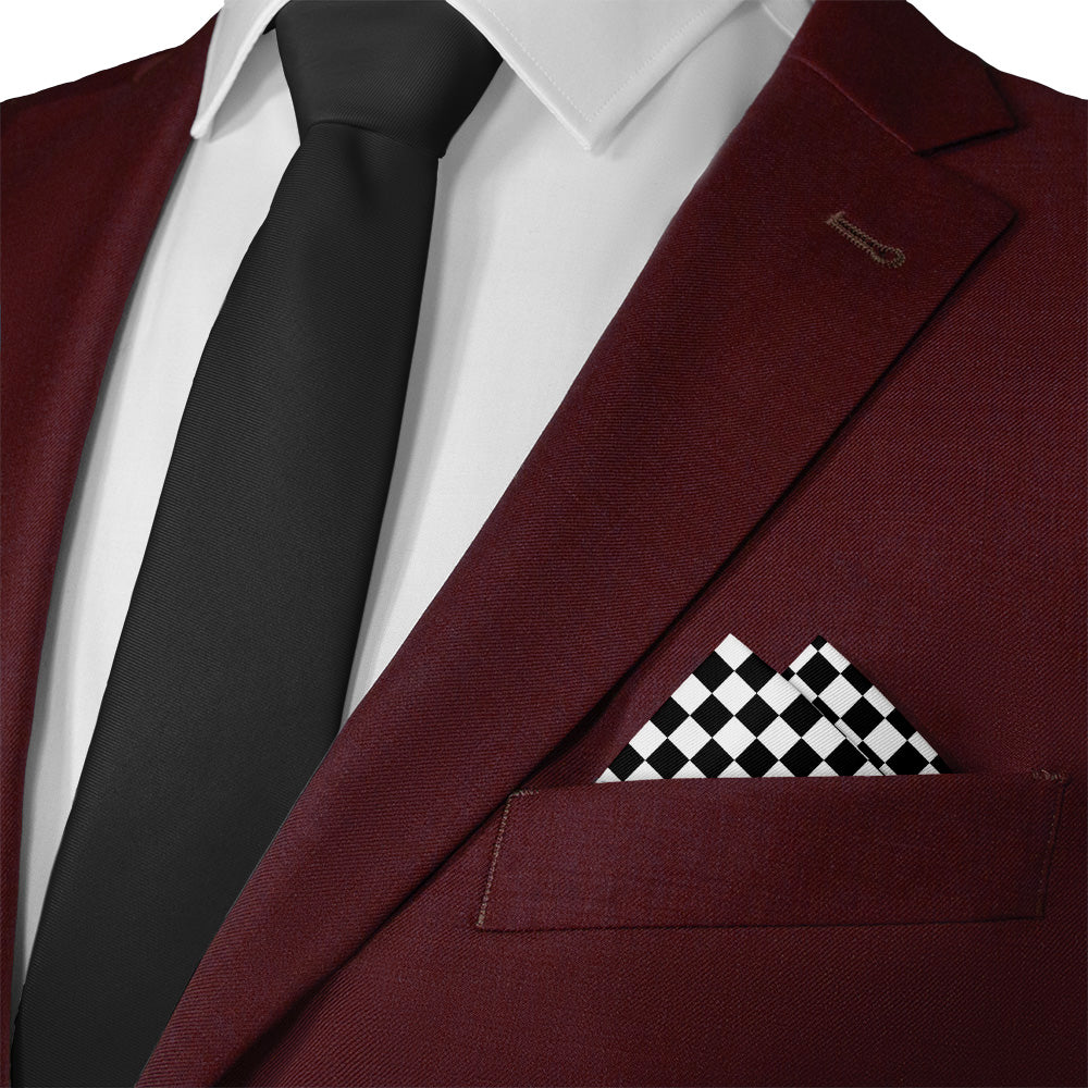 Checkered Tile Pocket Square - Matching Necktie- Knotty Tie Co.