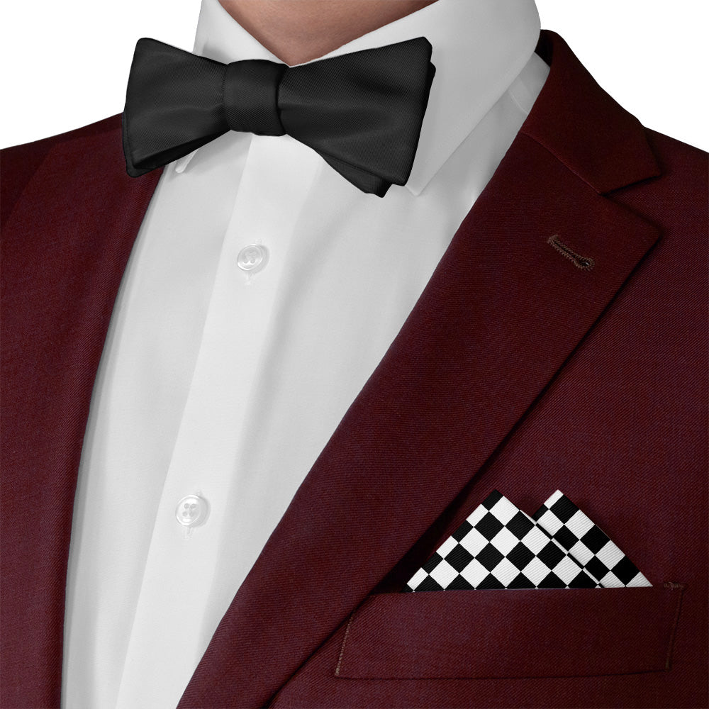 Checkered Tile Pocket Square - Matching Bow Tie - Knotty Tie Co.