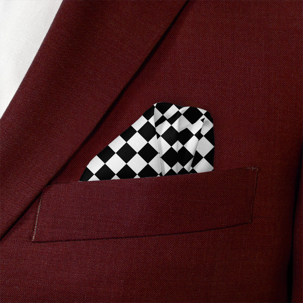 Checkered Tile Pocket Square - Wave Fold - Knotty Tie Co.