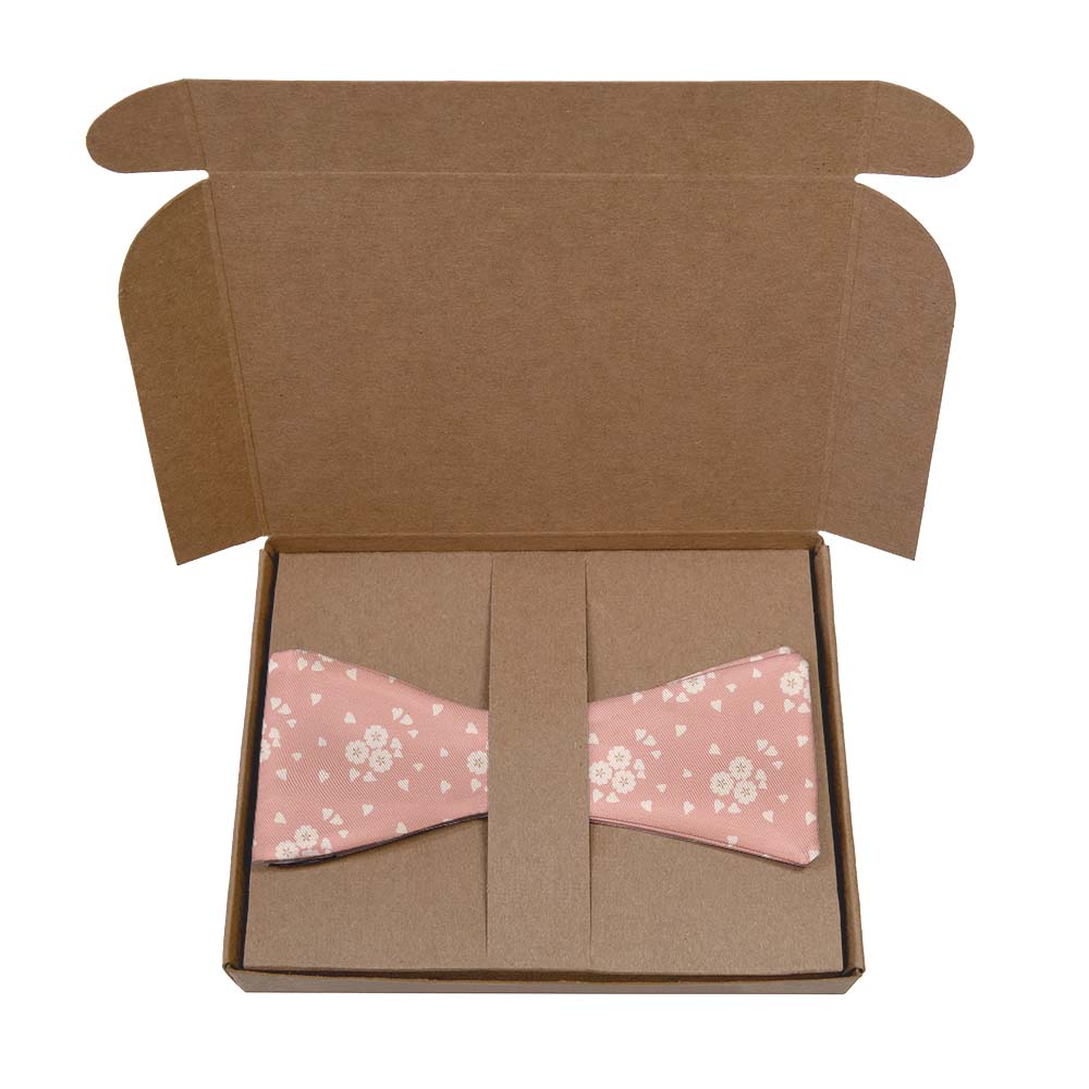 Cherry Blossom Bow Tie- Kraft Gift Box Packaging - Knotty Tie Co.