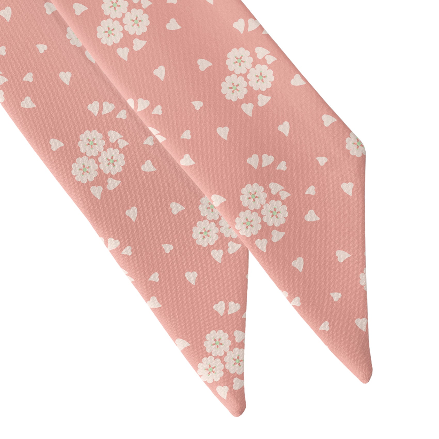 Cherry Blossom Hair Scarf - Scarf Tapered Ends - Knotty Tie Co.