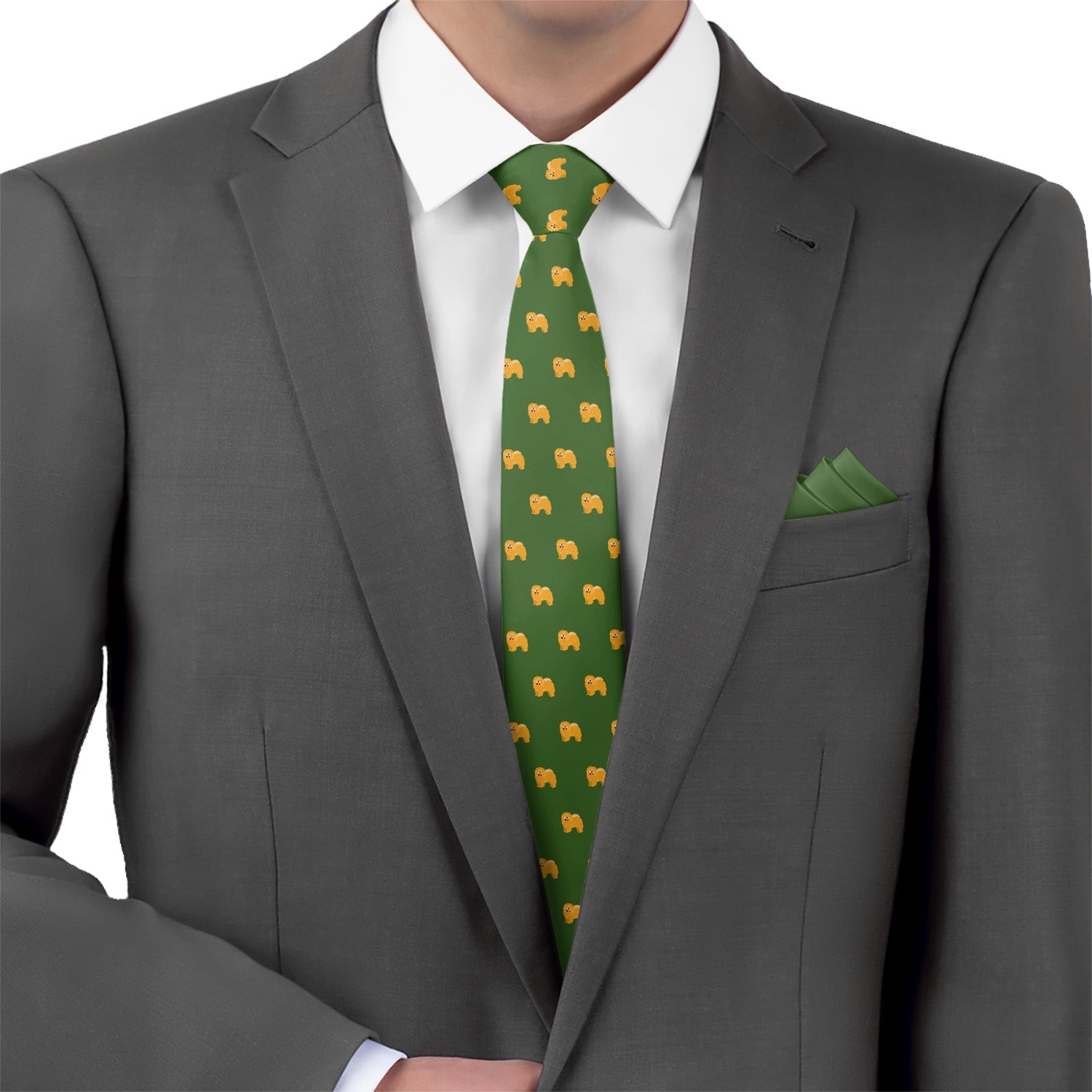 Chow Chow Necktie - Matching Pocket Square - Knotty Tie Co.