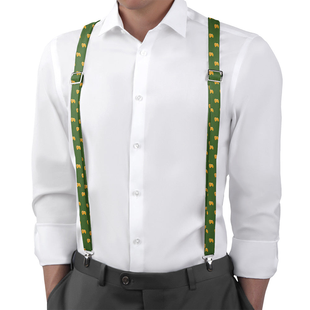 Chow Chow Suspenders - On Model Back View - Knotty Tie Co.