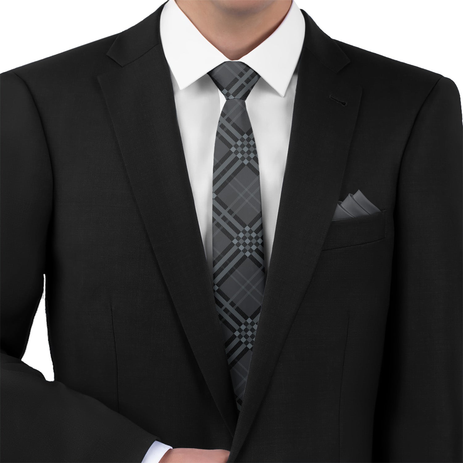 Cincy Plaid Necktie - Matching Pocket Square - Knotty Tie Co.