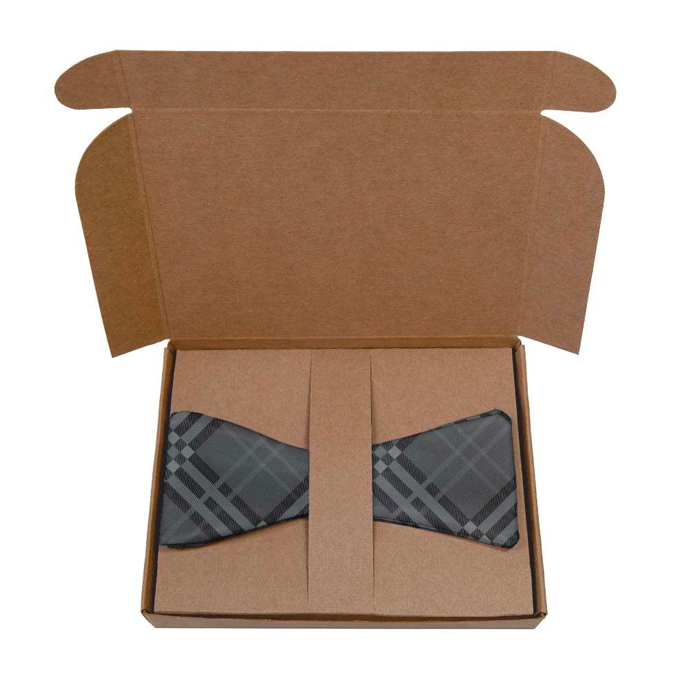 Cincy Plaid Bow Tie- Kraft Gift Box Packaging - Knotty Tie Co.