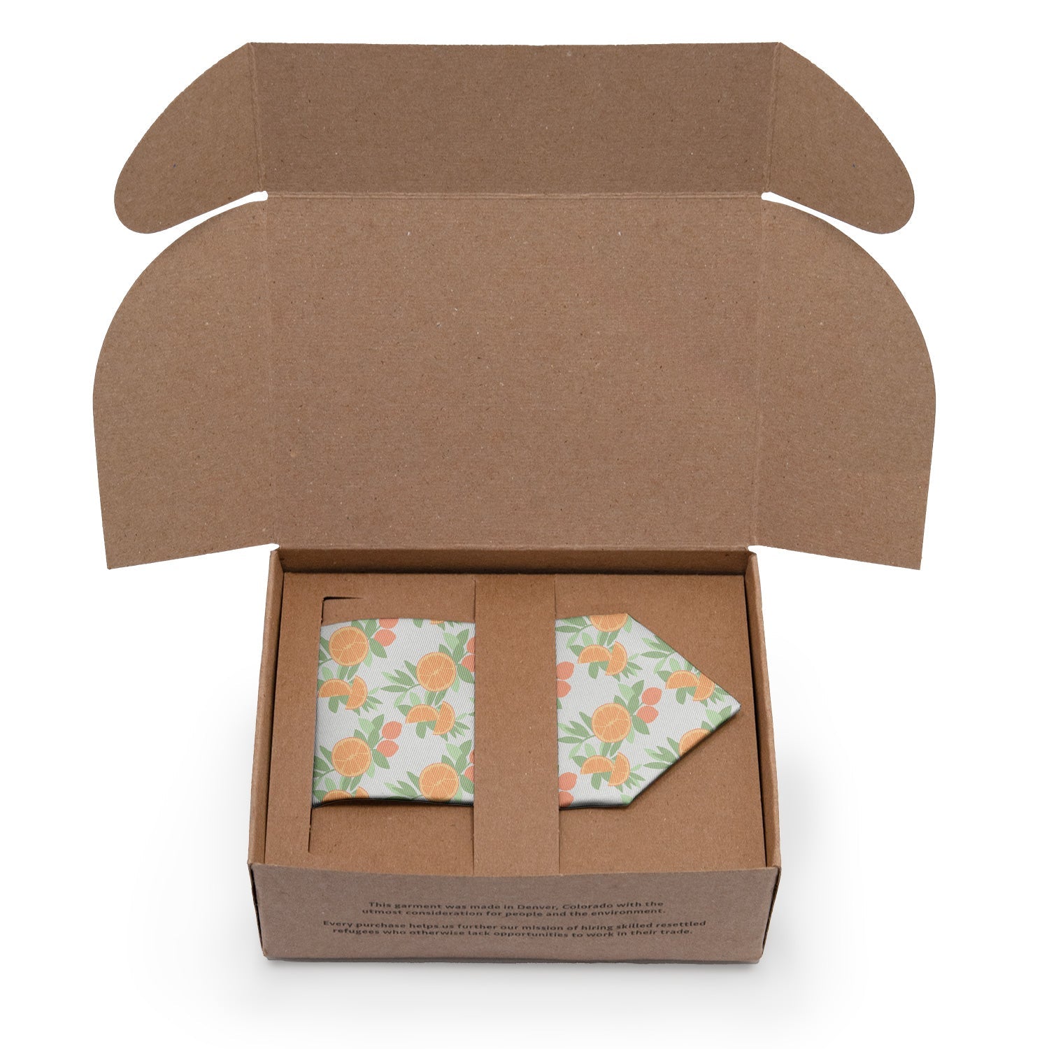 Citrus Blossom Floral Necktie - Packaging - Knotty Tie Co.