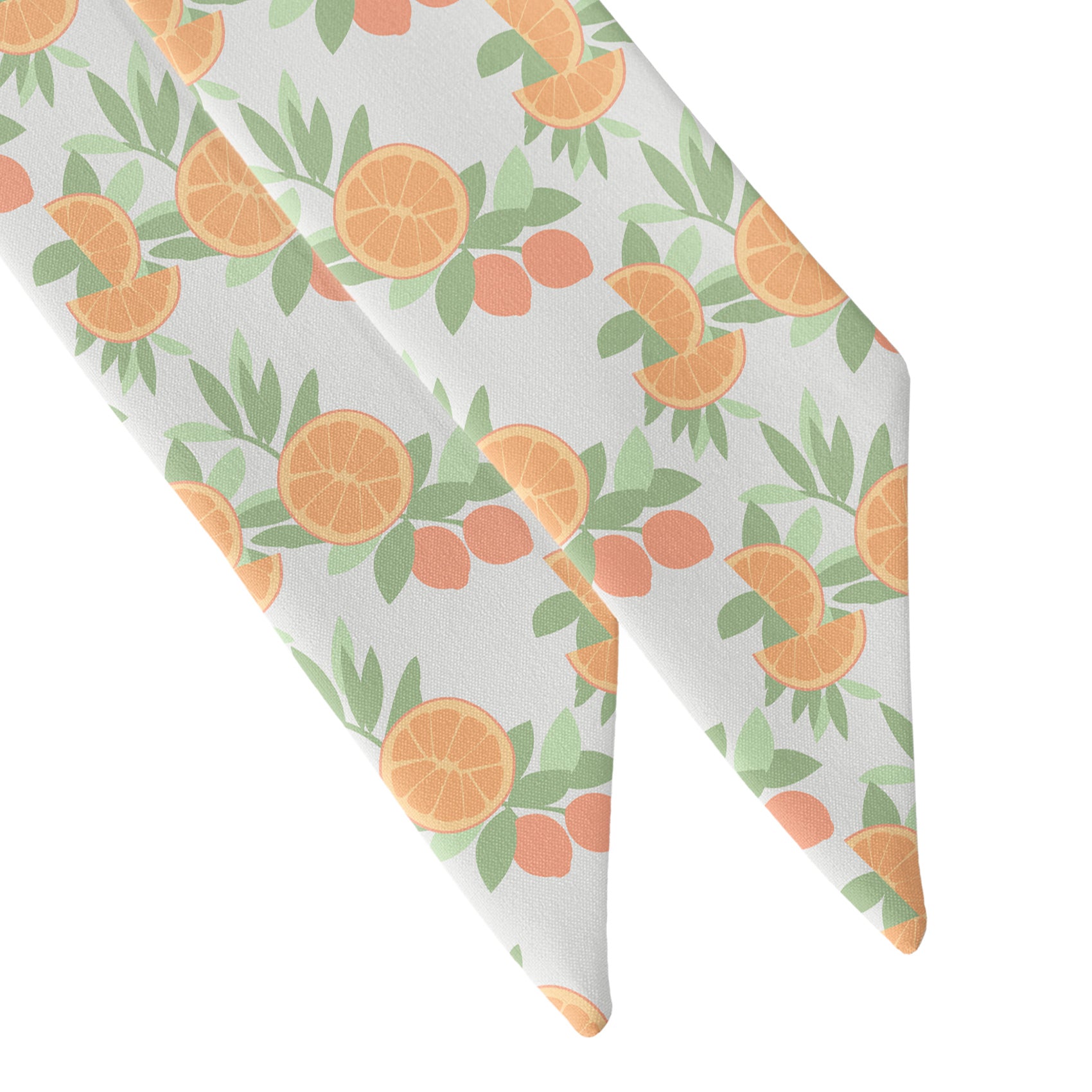 Citrus Blossom Floral Hair Scarf - Scarf Tapered Ends - Knotty Tie Co.
