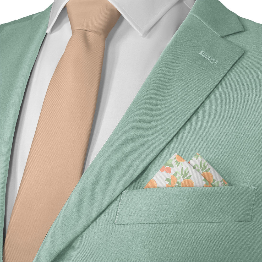 Citrus Blossom Floral Pocket Square - Matching Necktie- Knotty Tie Co.