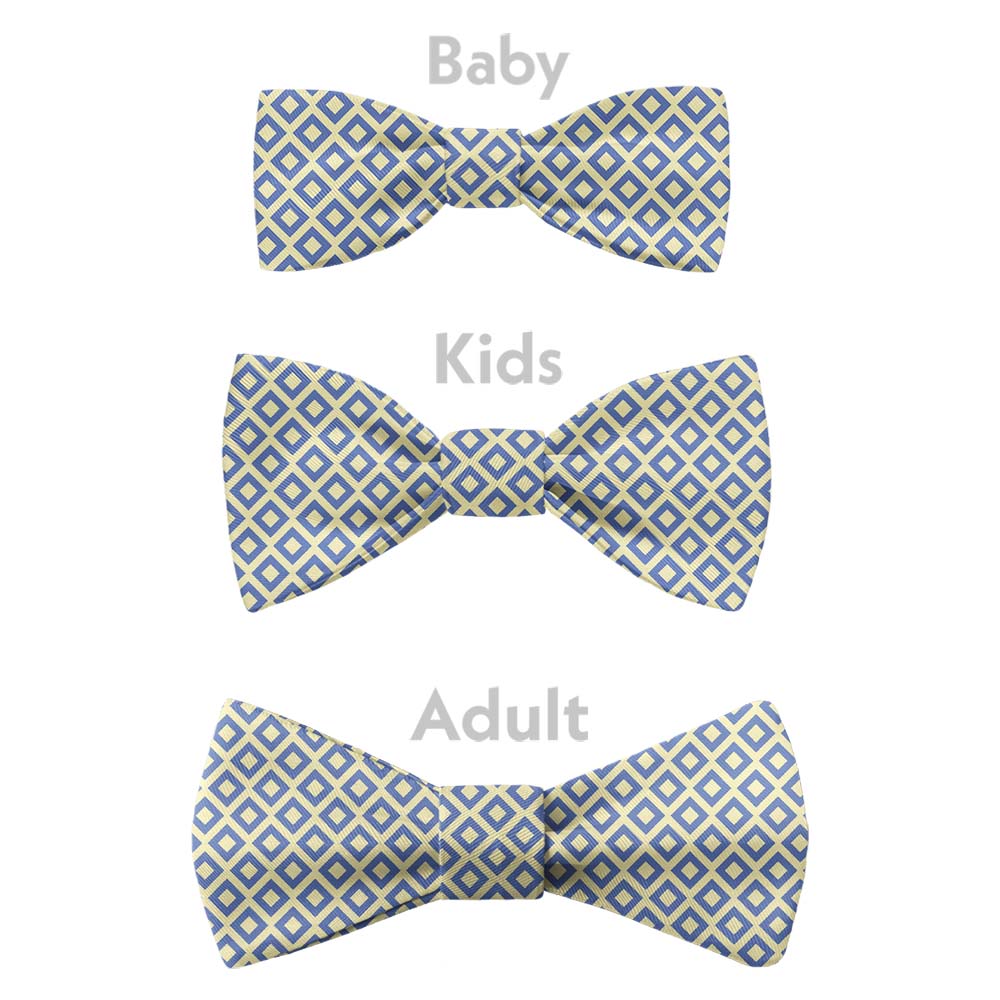 Clancy Geometric Bow Tie - Bow Sizes - Knotty Tie Co.