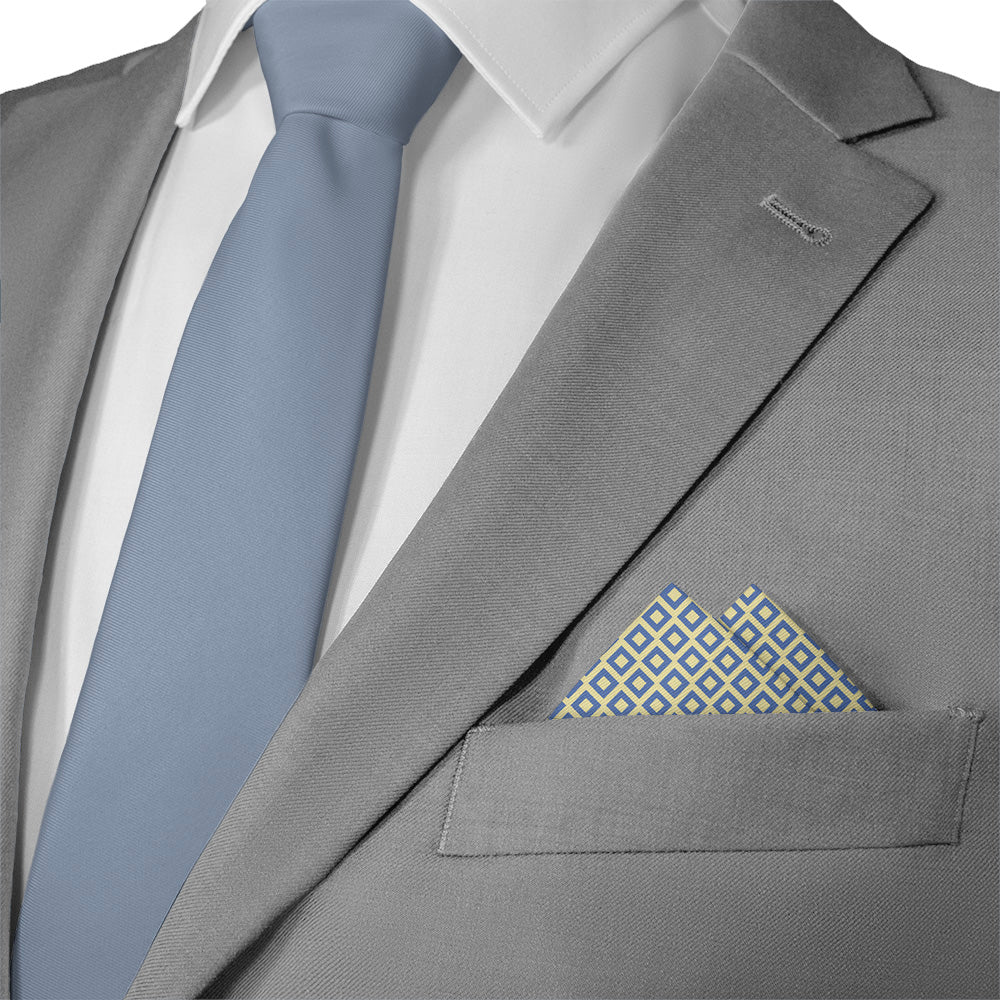 Clancy Geometric Pocket Square - Matching Necktie- Knotty Tie Co.