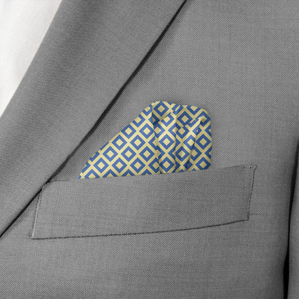 Clancy Geometric Pocket Square - Wave Fold - Knotty Tie Co.
