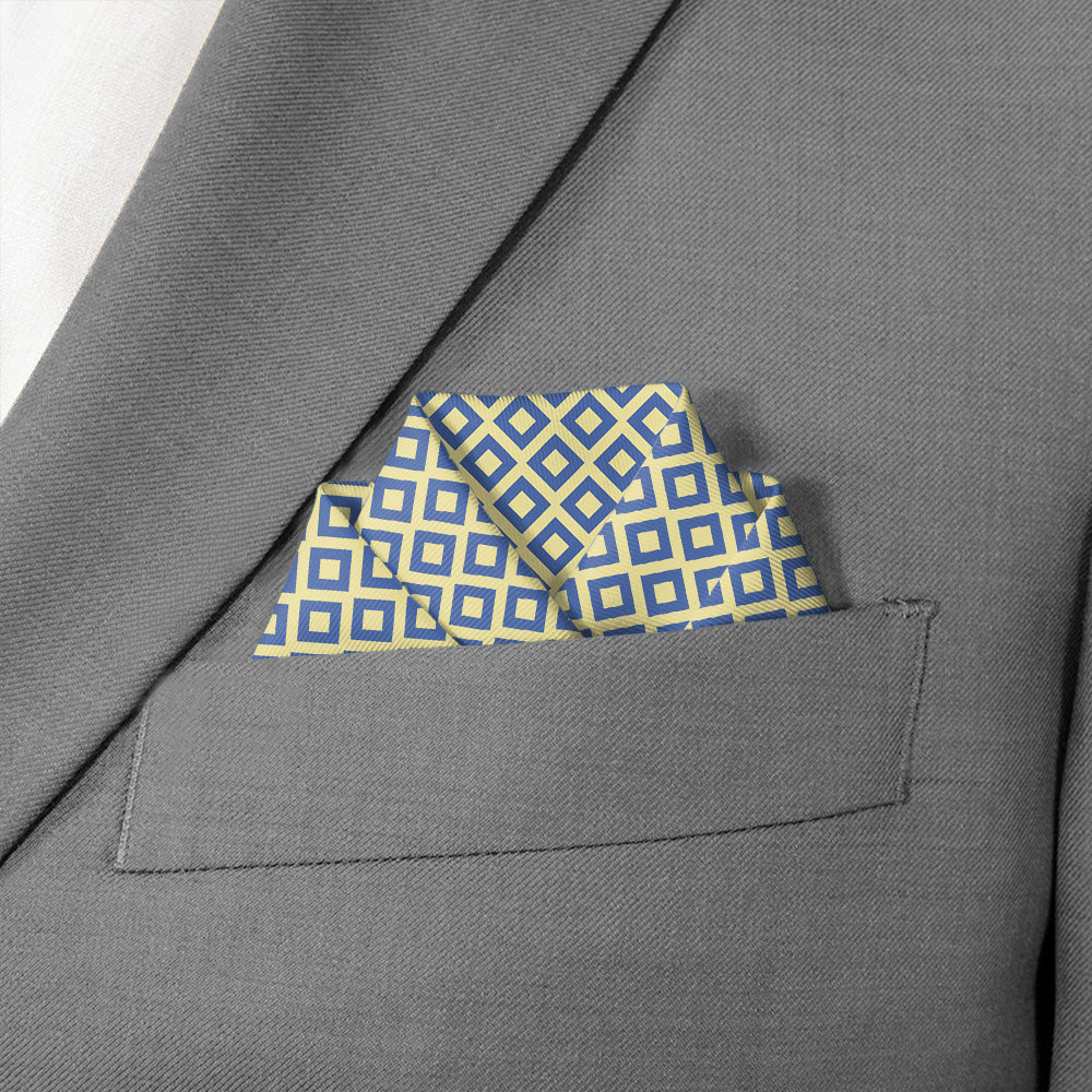 Clancy Geometric Pocket Square - Scalloped Fold - Knotty Tie Co.