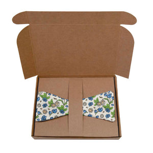 Clara Floral Bow Tie- Kraft Gift Box Packaging - Knotty Tie Co.