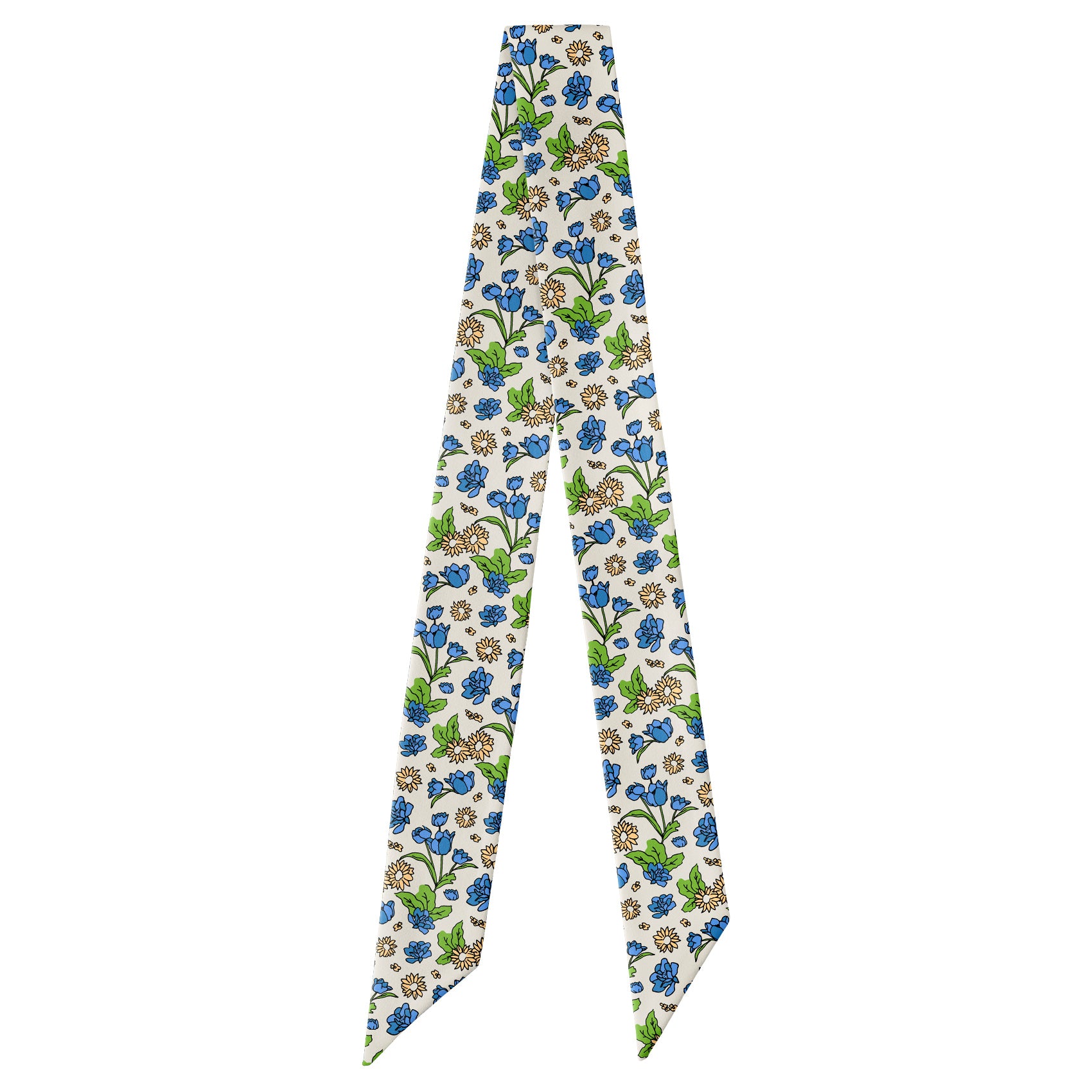 Clara Floral Hair Scarf - Full View of Hair Scarf - Knotty Tie Co.