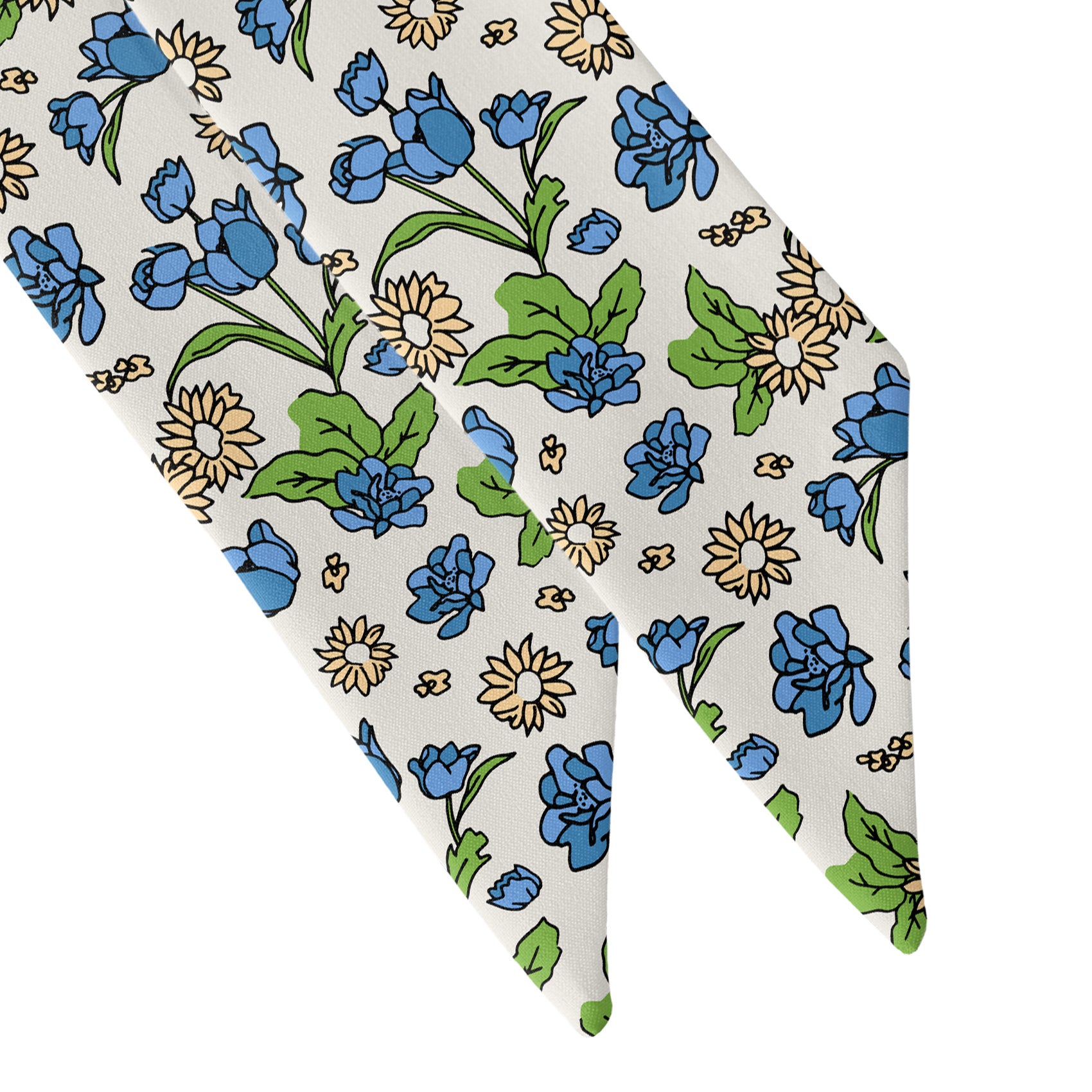 Clara Floral Hair Scarf - Scarf Tapered Ends - Knotty Tie Co.