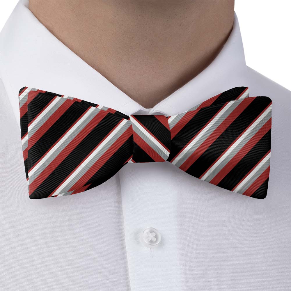 Clarke Stripe Bow Tie - Self Tie Bow Tie - Knotty Tie Co.