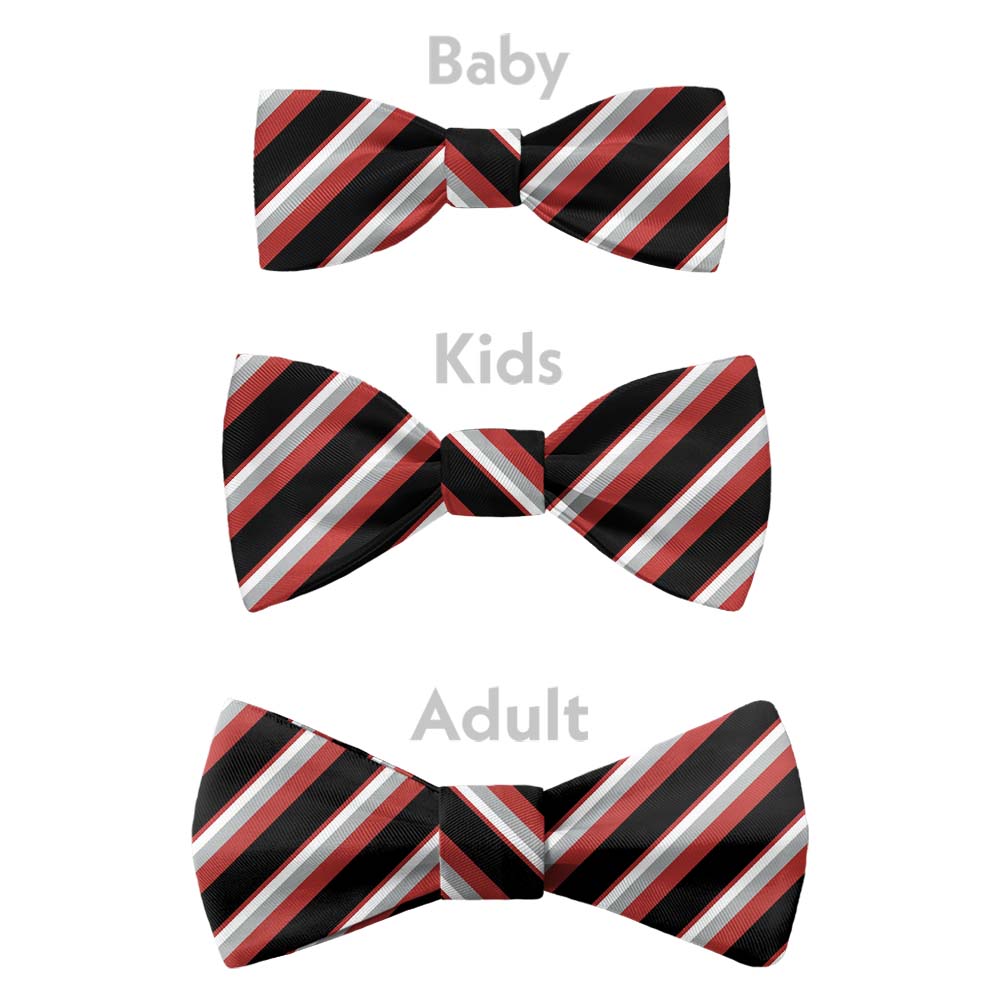 Clarke Stripe Bow Tie - Bow Sizes - Knotty Tie Co.
