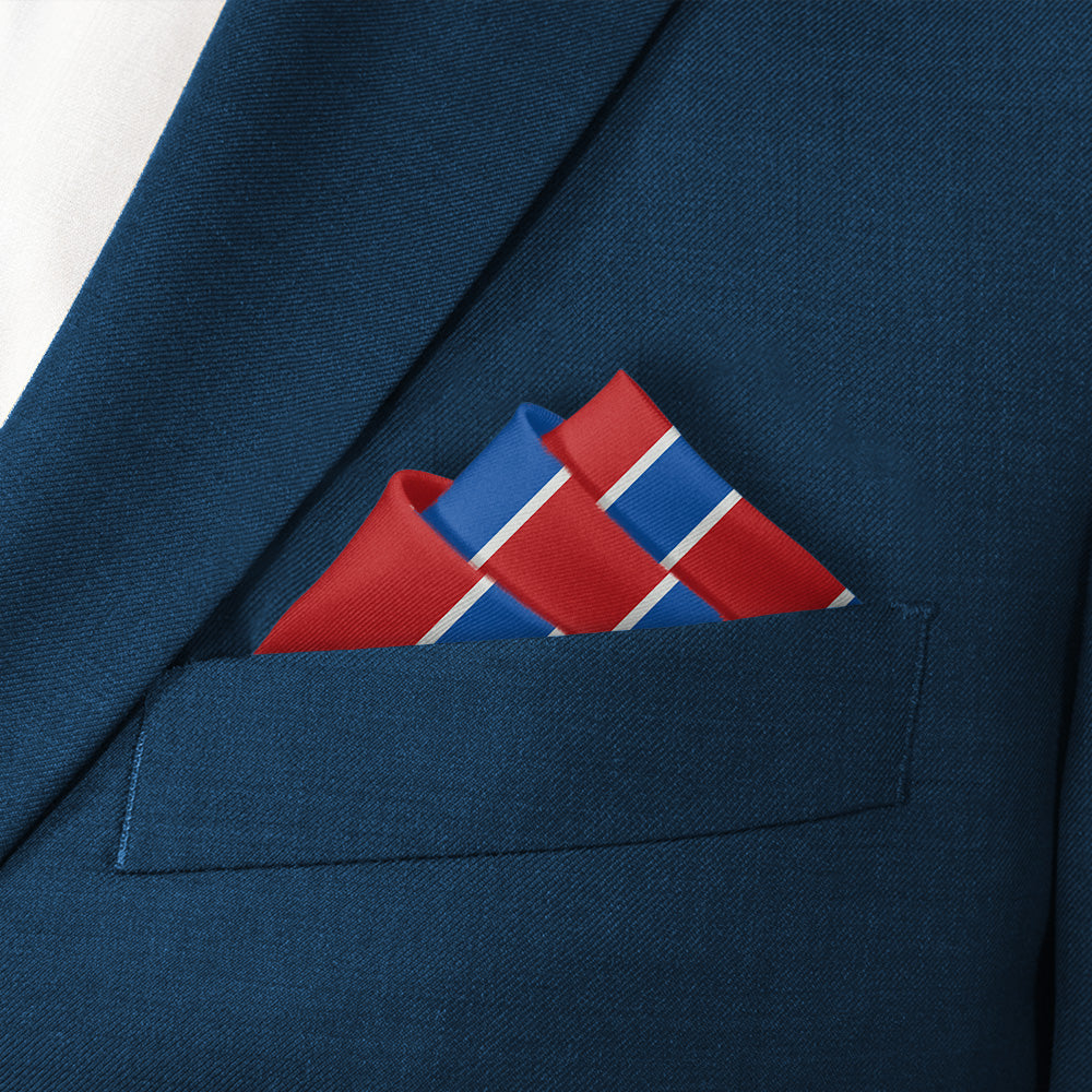 Clarkson Stripe Pocket Square - Stairs Fold - Knotty Tie Co.