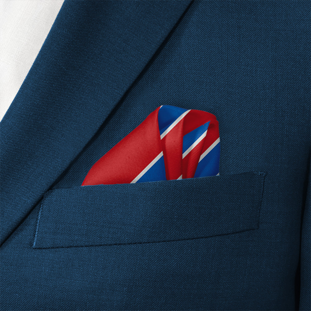 Clarkson Stripe Pocket Square - Wave Fold - Knotty Tie Co.