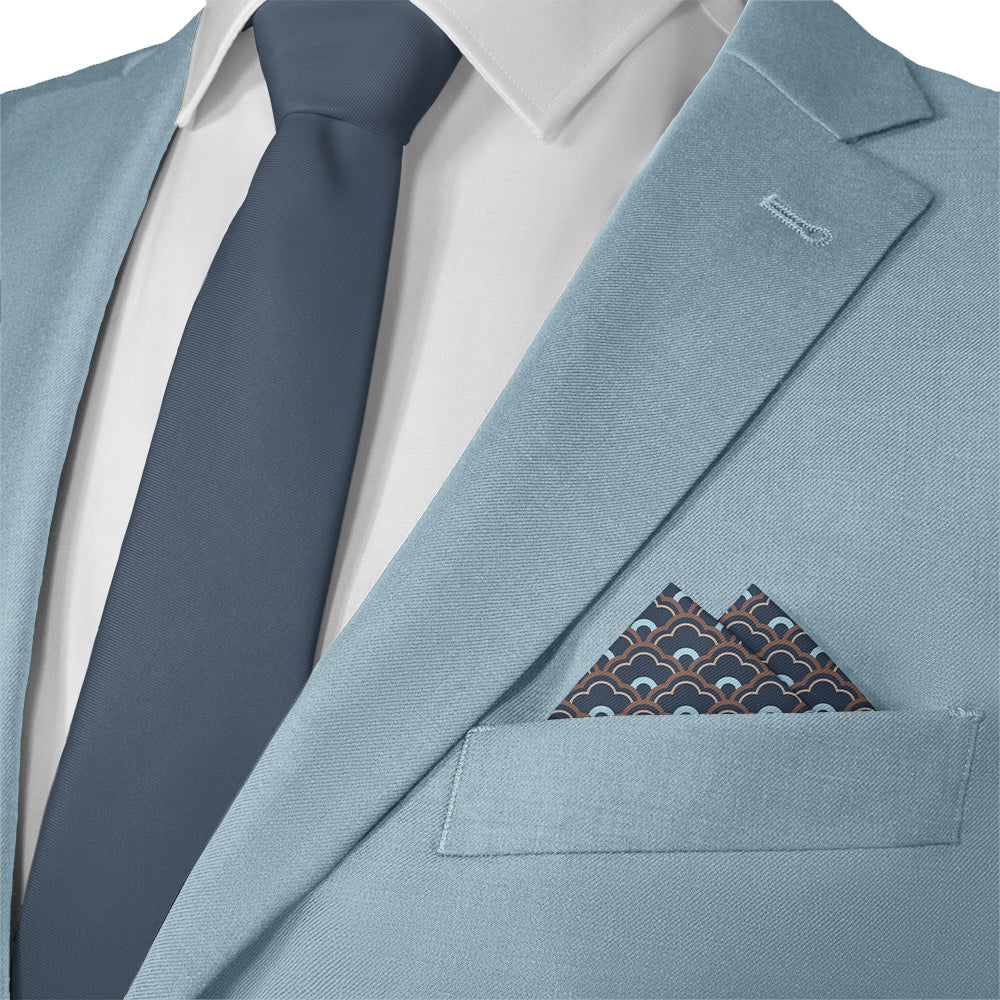 Clouds Geometric Pocket Square - Matching Necktie- Knotty Tie Co.