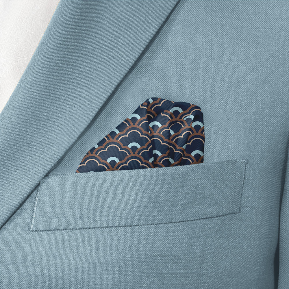 Clouds Geometric Pocket Square - Wave Fold - Knotty Tie Co.