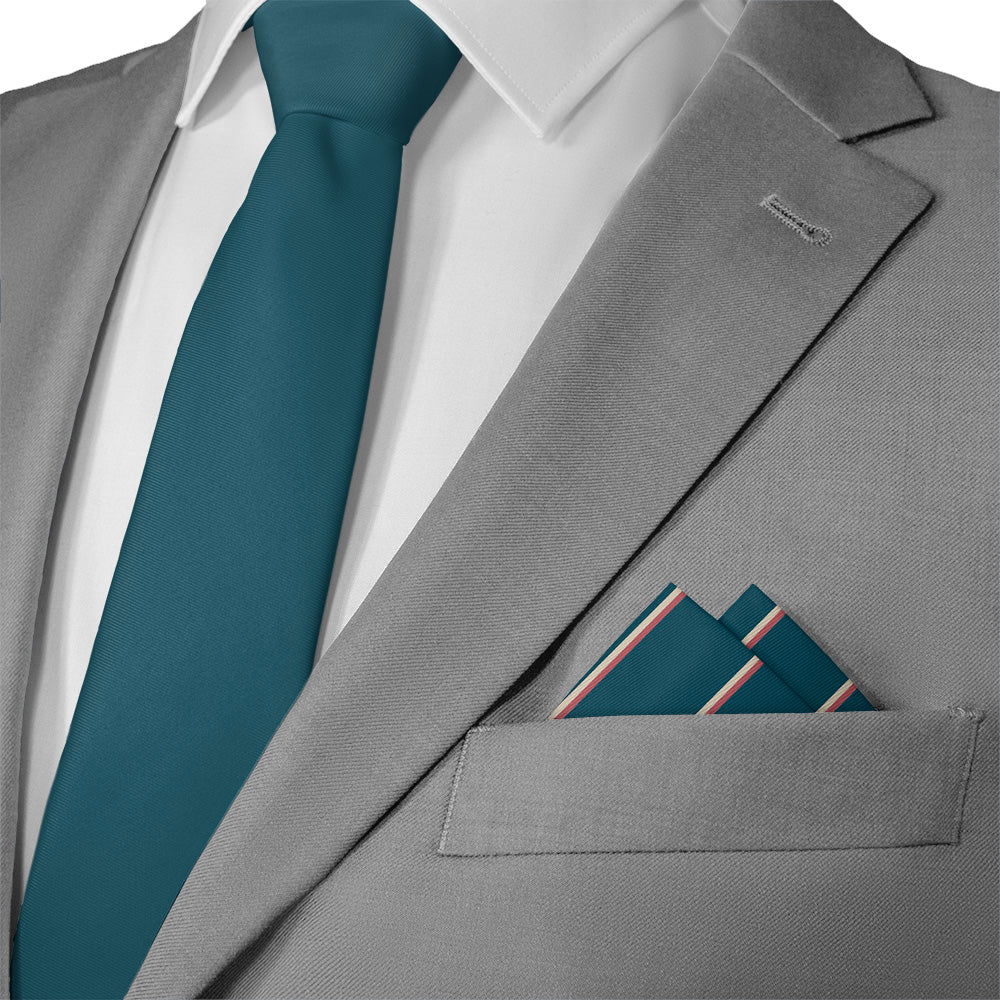 Club Stripe Pocket Square - Matching Necktie - Knotty Tie Co.