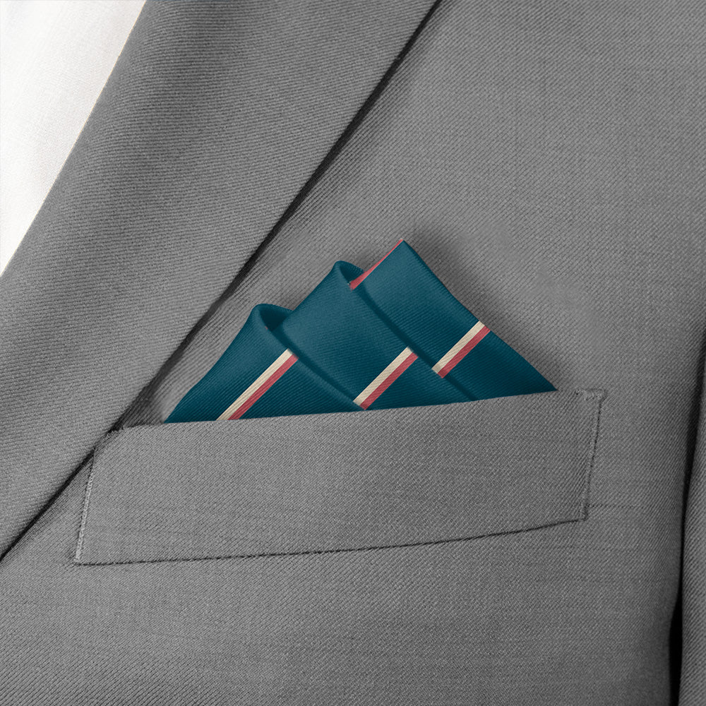Club Stripe Pocket Square - Stairs Fold - Knotty Tie Co.