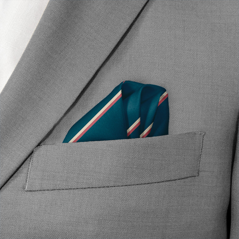 Club Stripe Pocket Square - Wave Fold - Knotty Tie Co.