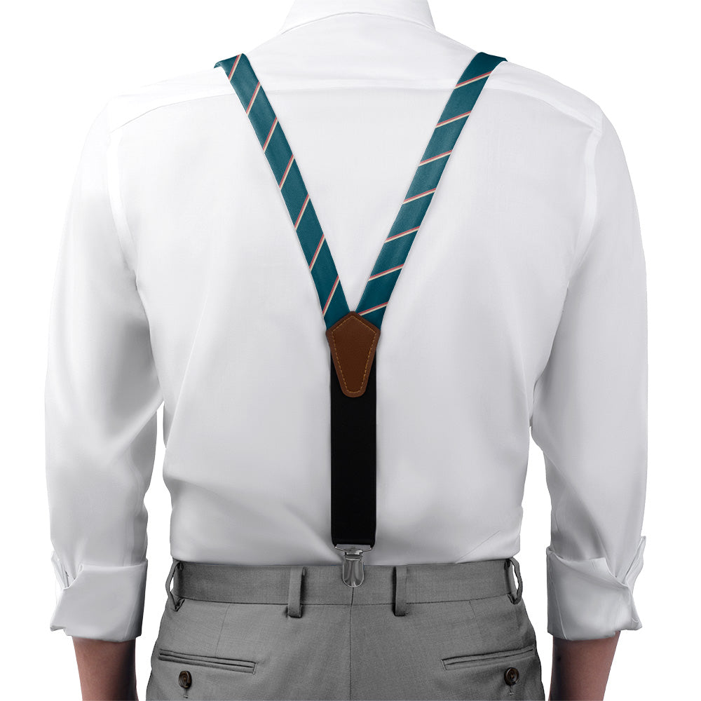 Club Stripe Suspenders - On Model Front View - Knotty Tie Co.