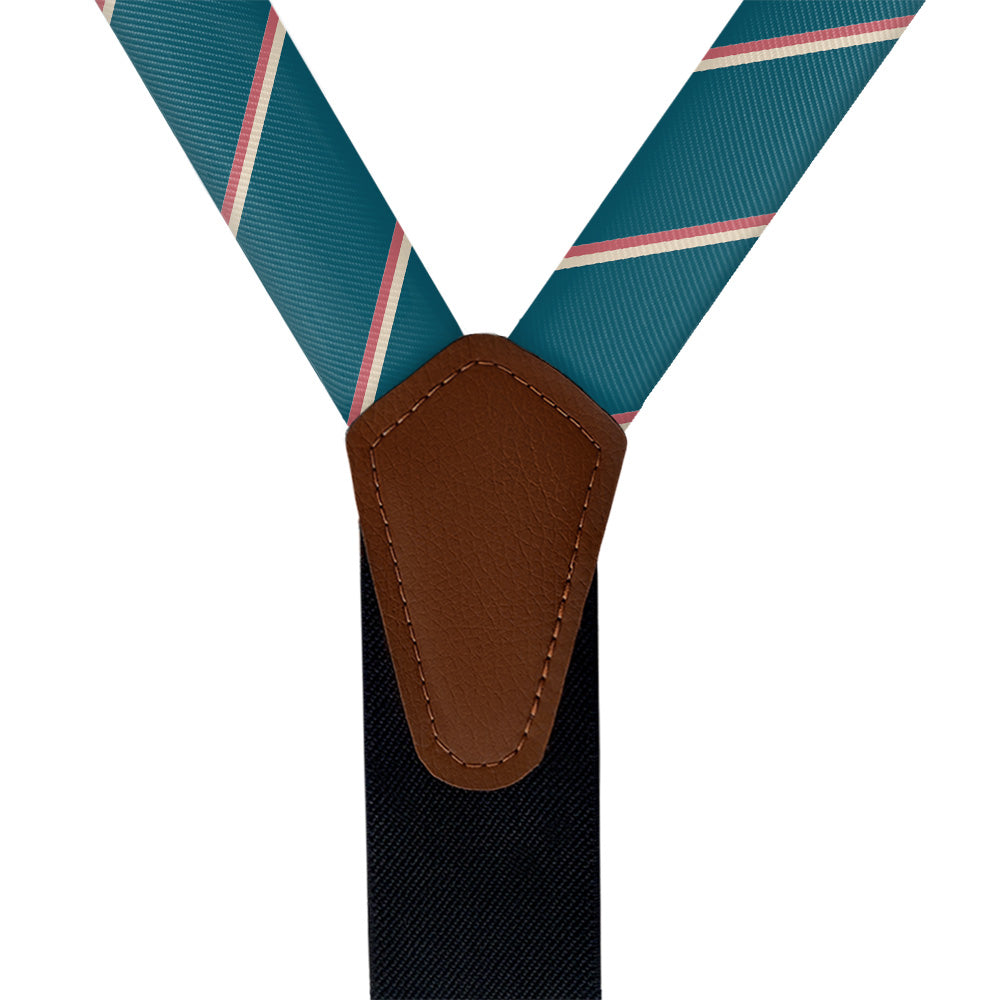 Club Stripe Suspenders - Vegan Leather Y-Back - Knotty Tie Co.