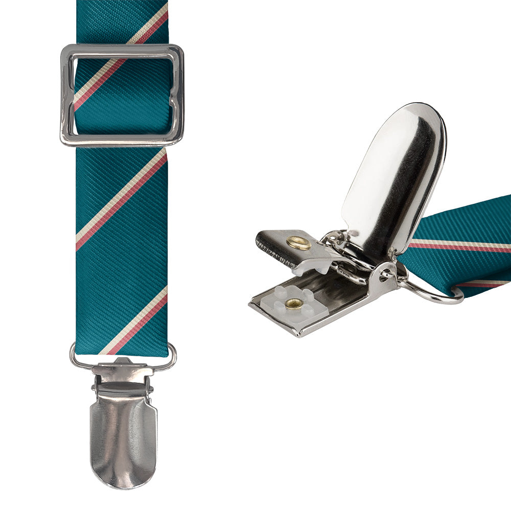 Club Stripe Suspenders - Hardware and Strap - Knotty Tie Co.