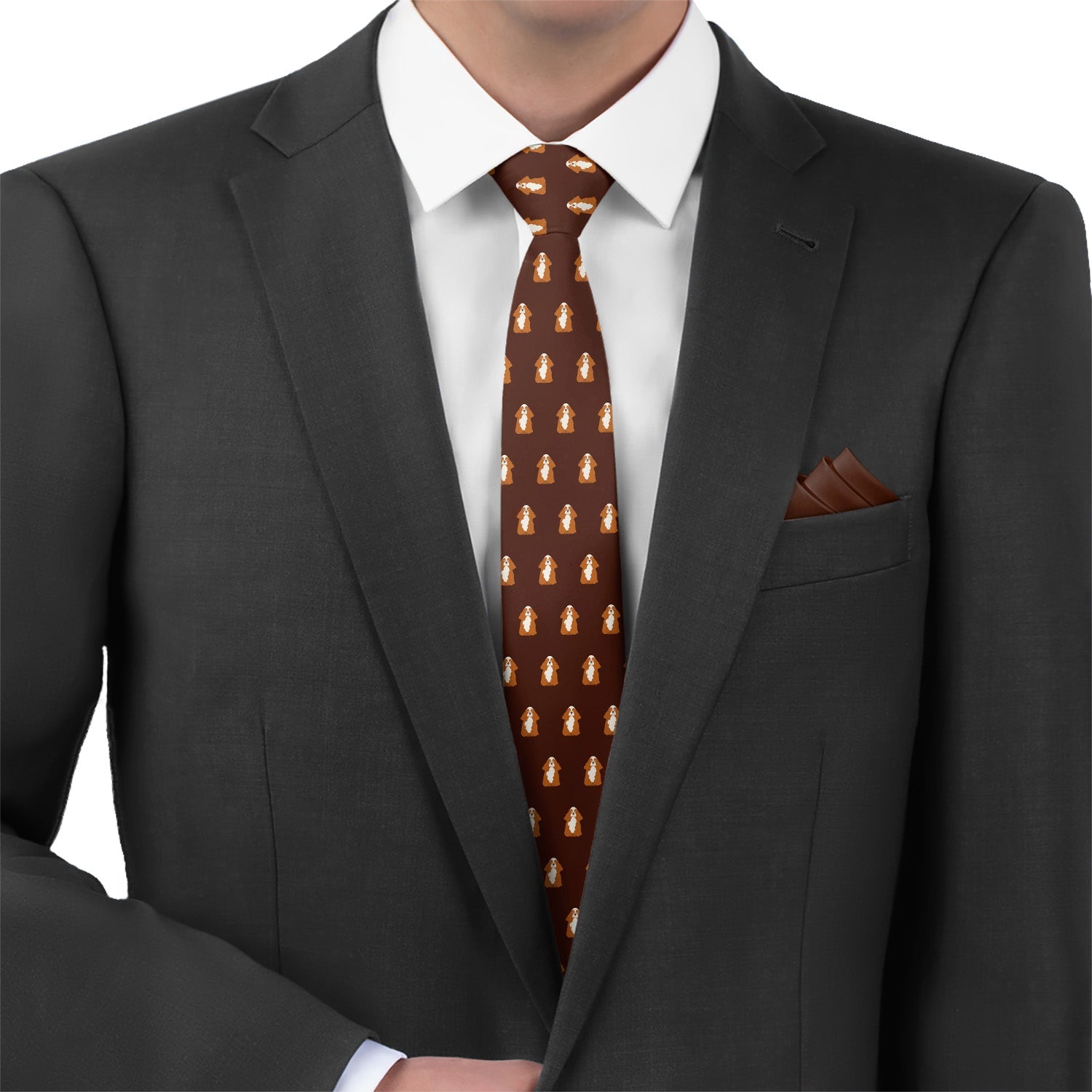 Cocker Spaniel Necktie - Matching Pocket Square - Knotty Tie Co.