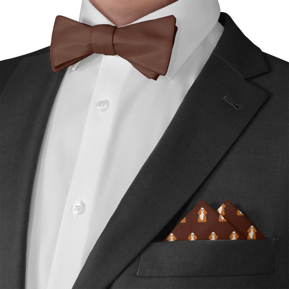 Cocker Spaniel Pocket Square - Matching Bow Tie - Knotty Tie Co.