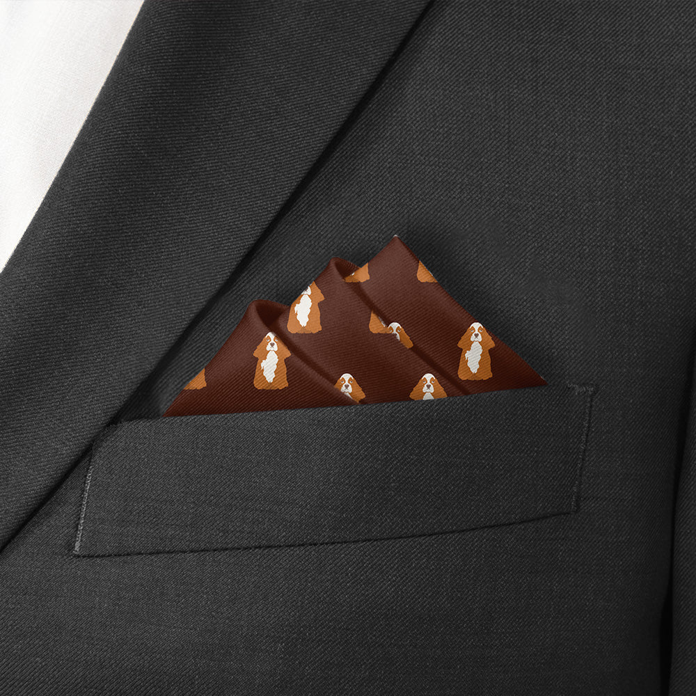 Cocker Spaniel Pocket Square - Stairs Fold - Knotty Tie Co.