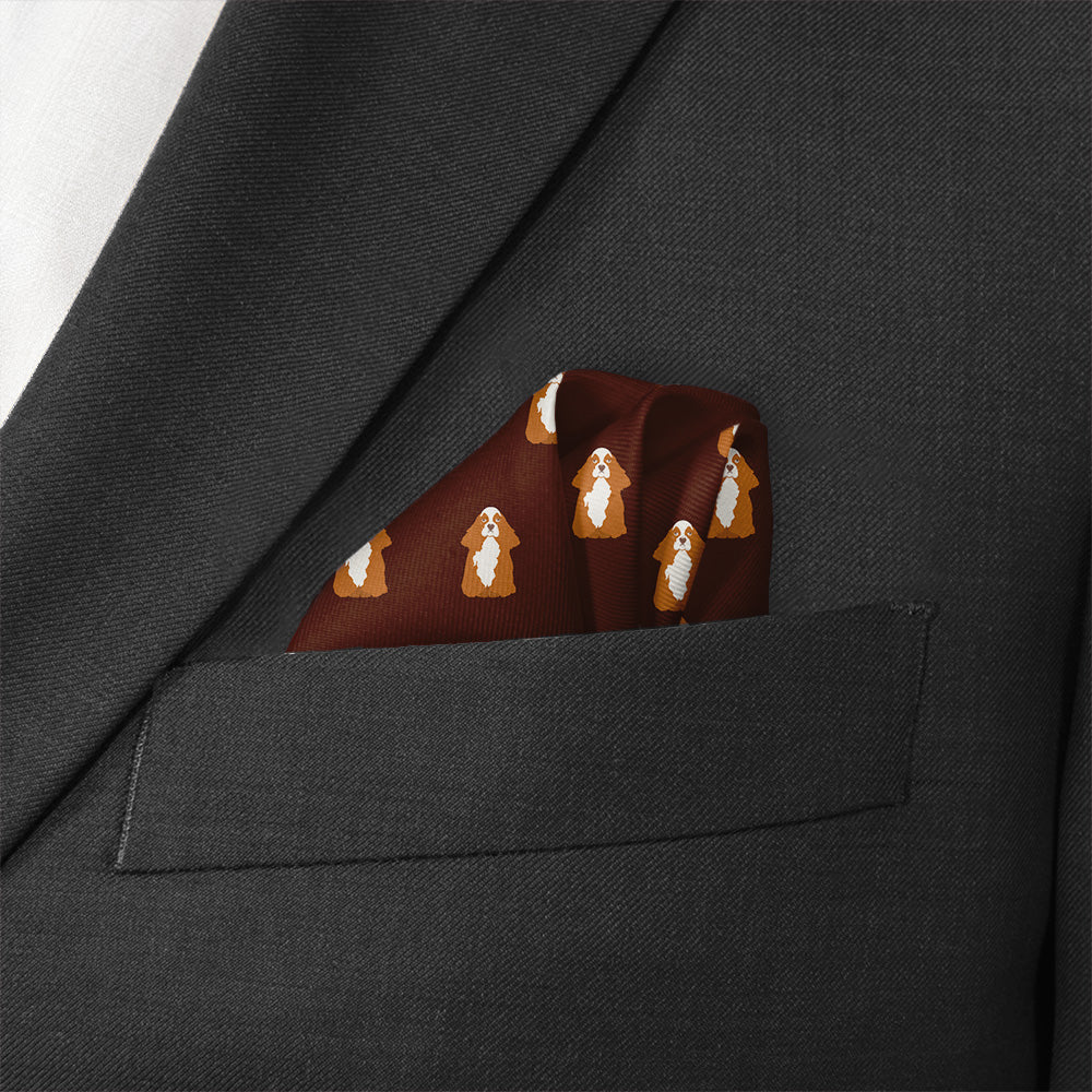 Cocker Spaniel Pocket Square - Wave Fold - Knotty Tie Co.