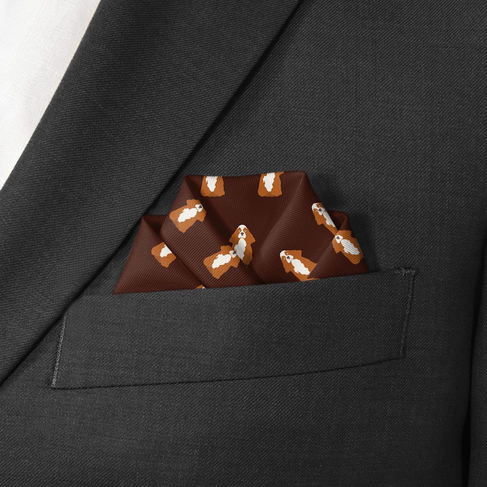 Cocker Spaniel Pocket Square - Scalloped Fold - Knotty Tie Co.