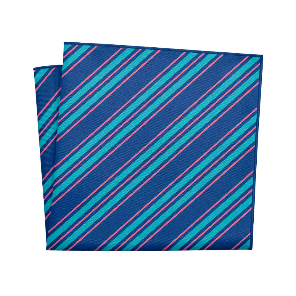 Colfax Stripe Pocket Square - 12" Square - Knotty Tie Co.