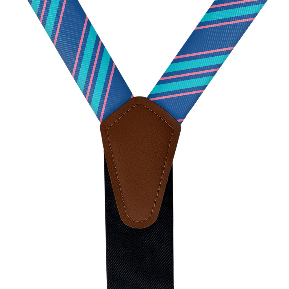 Colfax Stripe Suspenders - Vegan Leather Y-Back - Knotty Tie Co.