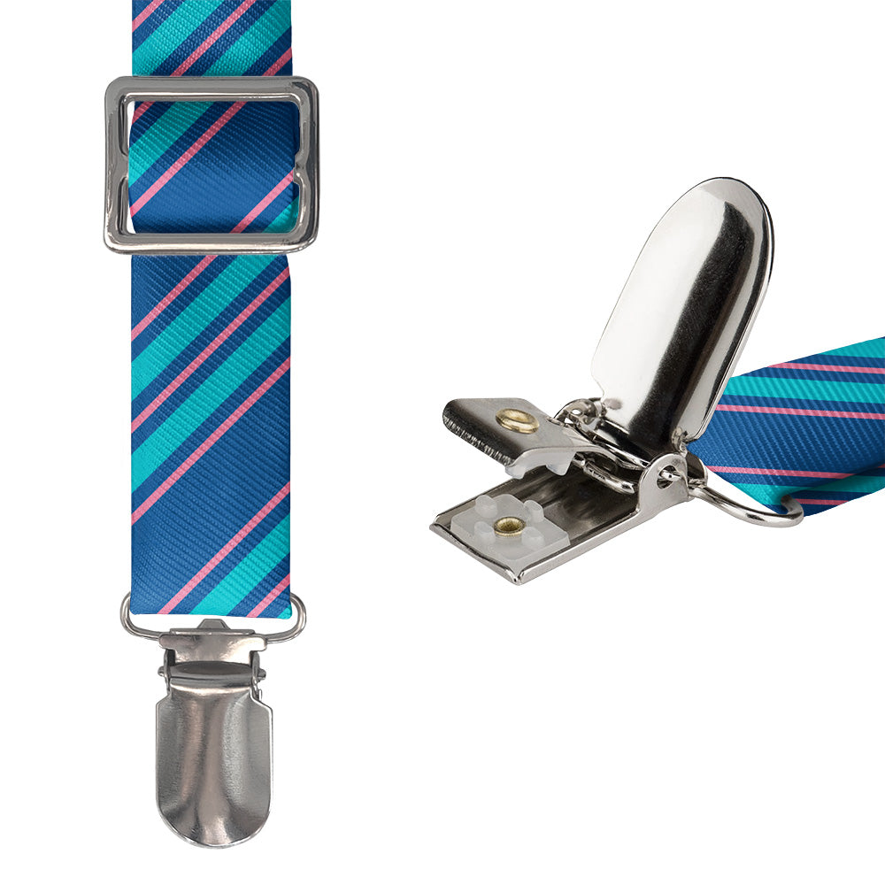 Colfax Stripe Suspenders - Hardware and Strap - Knotty Tie Co.