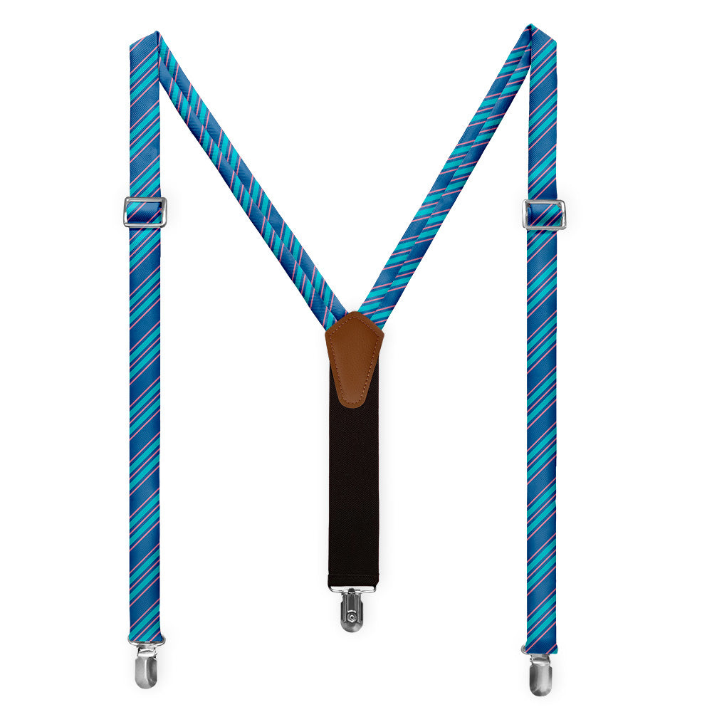 Colfax Stripe Suspenders - Full Front View - Knotty Tie Co.