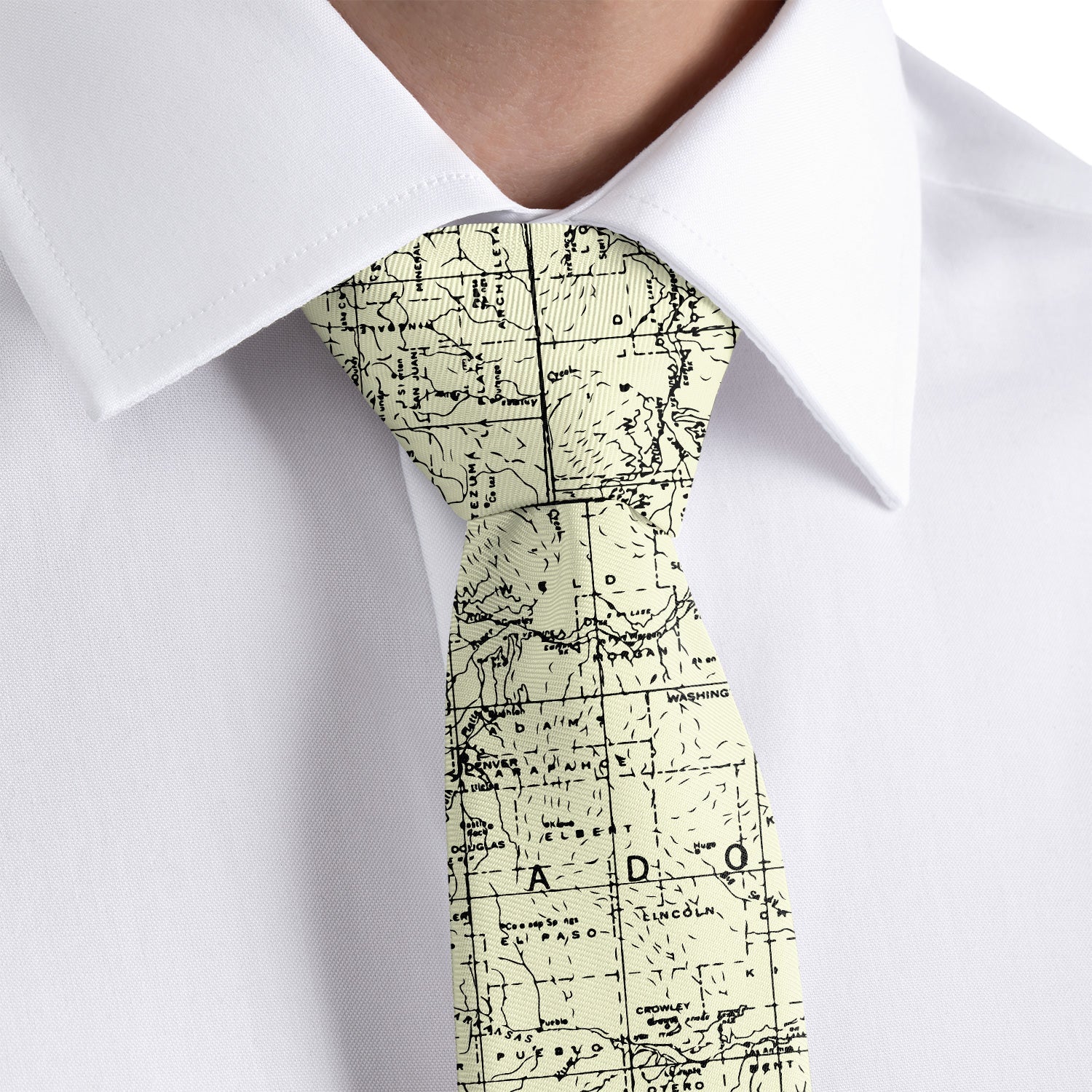 Colorado Map Necktie - Dress Shirt - Knotty Tie Co.