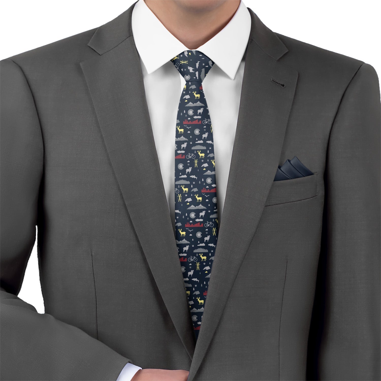 Colorado State Heritage Necktie - Matching Pocket Square - Knotty Tie Co.