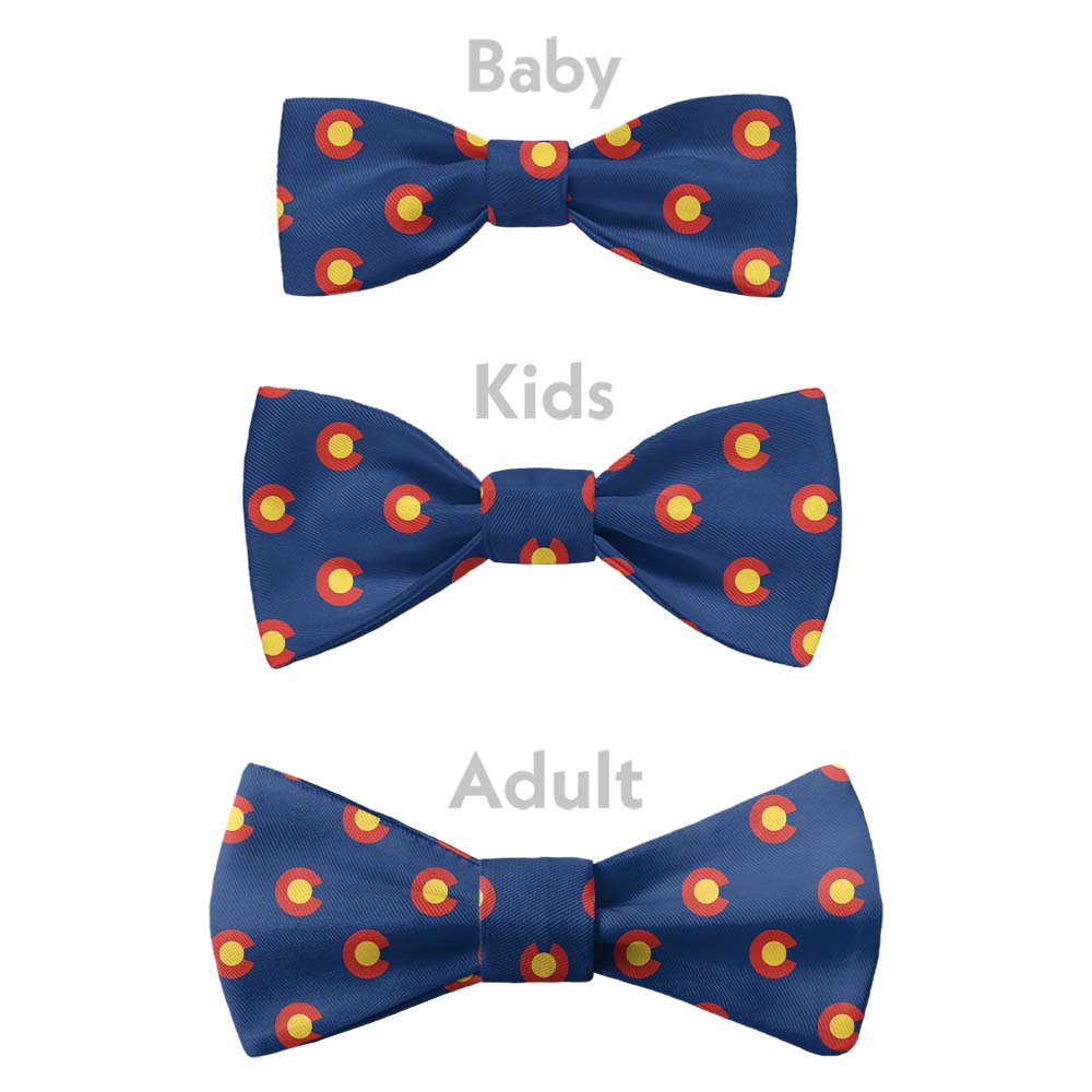 Colorado Flag Bow Tie - Bow Sizes - Knotty Tie Co.